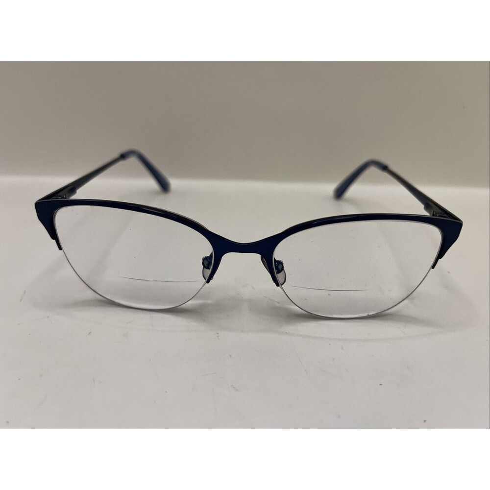 Adensco Eyeglasses AD228 E8W Half Rim Designer Frames Only Blue 50-17-130